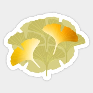 Ginkgo Biloba leaves pattern Sticker